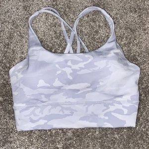 Energy Bra Long Line. White Camo Size 6